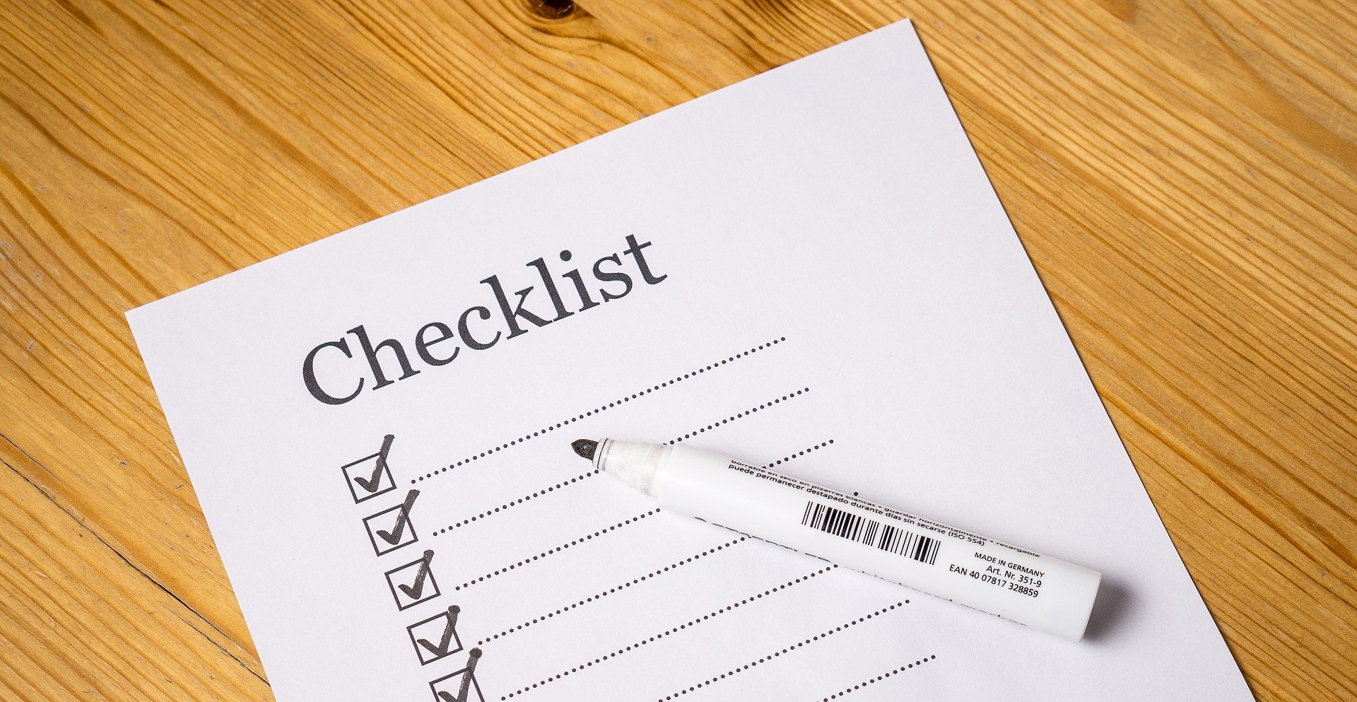 checklist papier stylo